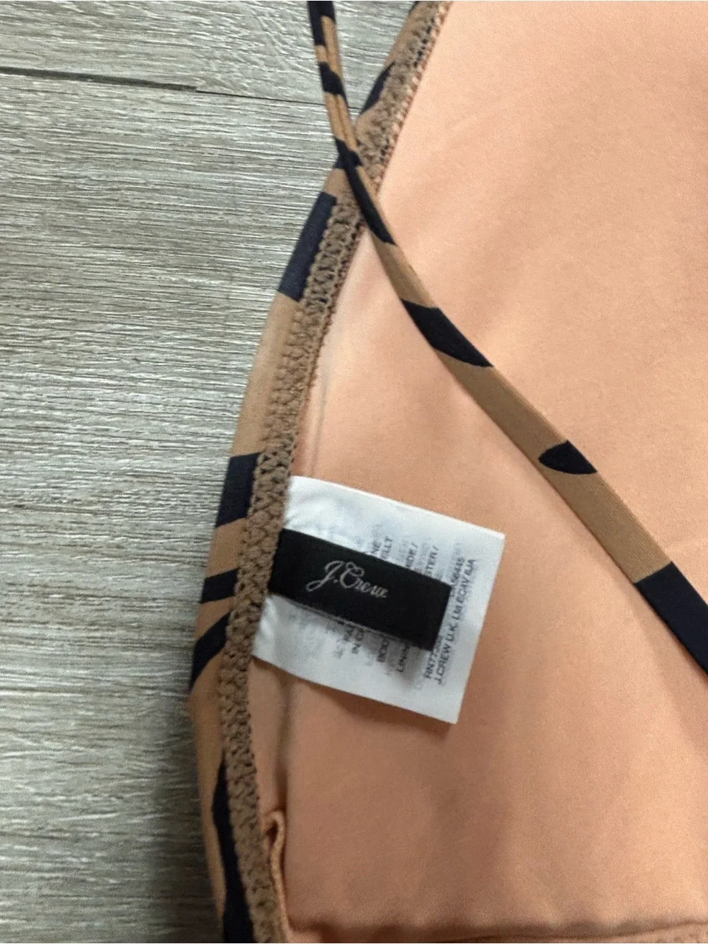 J Crew Zebra Striped Brown Black One Piece  Bathing Suit Womens 10